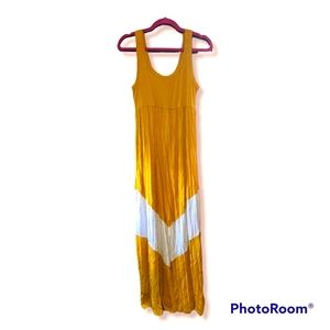 Yellow and white maxi dress size large